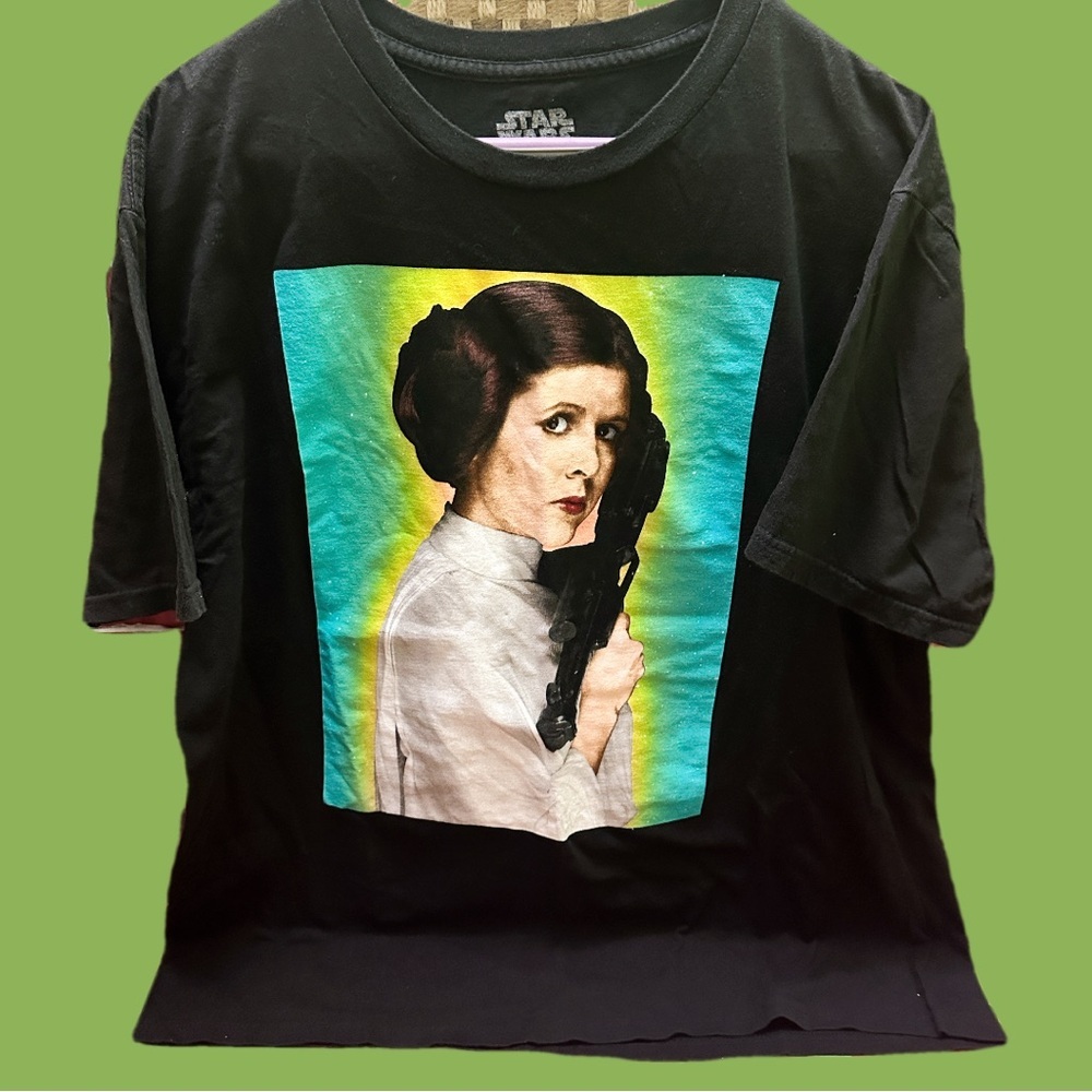Star Wars Black Tee with Princess Leia Graphic